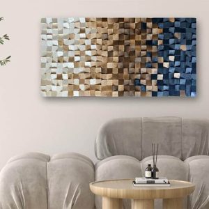 houten kunstwerk met houten blokken Etsy DutchTimberDesigns
